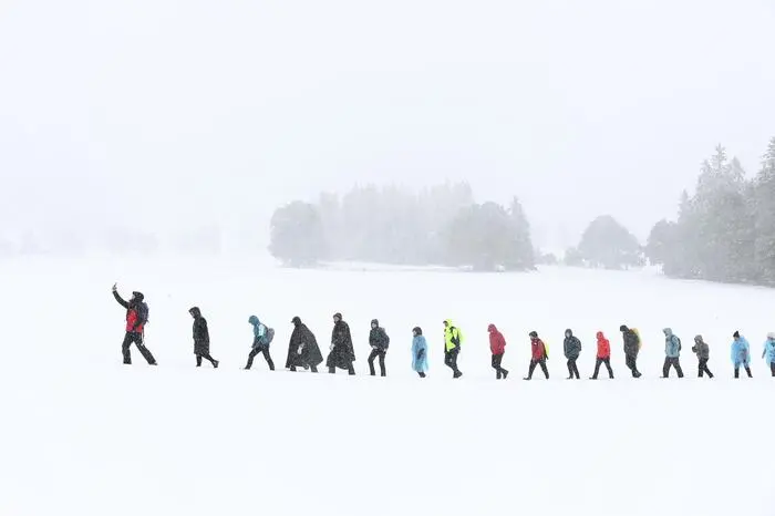 Im Gänsemarsch entlang des Dachsteinplateaus