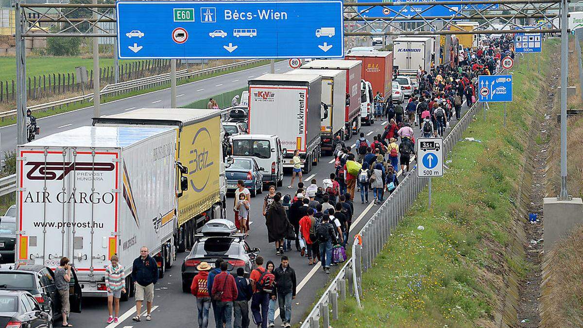 Grenzübergang Nickelsdorf vor einem Jahr