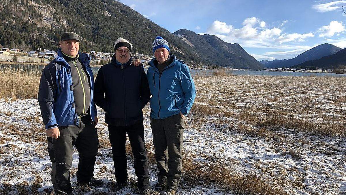 Naturparkranger Robert Röbl, Vizebürgermeister Franz Schier, Pferdebauer Helmut Winkler 