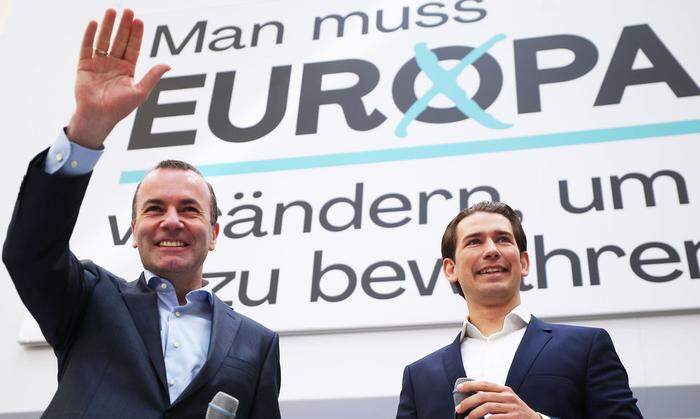 EVP-Spitzenkandidat Manfred Weber und Kanzler Sebastian Kurz