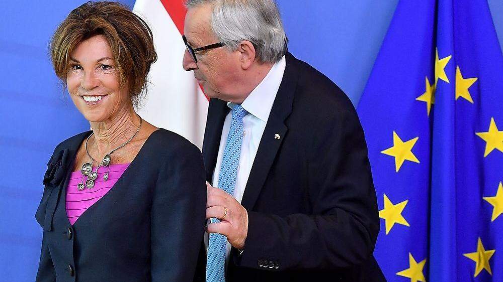 Österreichs Bundeskanzlerin Brigitte Bierlein und Noch-Kommissionschef Jean-Claude Juncker
