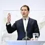 Ex-Bundeskanzler Sebastian Kurz (ÖVP) anlässlich seiner Stellungnahme nach seinem Freispruch in Wien
