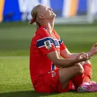 Erling Haaland, bei der WM noch mit seinem Markenzeichen, den langen Haaren