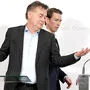 Kogler und Kurz bei der Pressekonferenz 