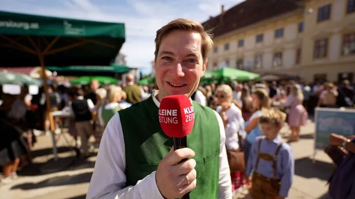 Kleine Zeitung-Sonderreporter Michael Großschädl beim Aufsteirern