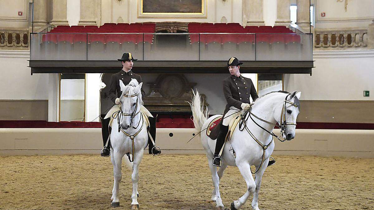 Die Spanische Hofreitschule befindet sich im Michaelatrakt der Hofburg in Wien 