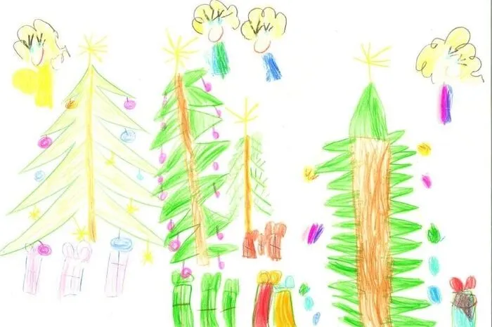 Einen ganzen Weihnachtswunder-Wald hat Zoe Olivotto künstlerisch gestaltet. Geschenke und Christkind dürfen da nicht fehlen.