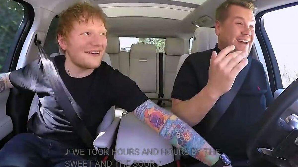 Ed Sheeran und James Corden versprühten gute Laune bei der Autofahrt