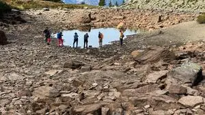 Vom Spiegelsee, wie man ihn normalerweise kennt, ist momentan nicht viel übrig