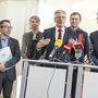 Die Verhandlungsteams von SPÖ und ÖVP sind bei bester Stimmung