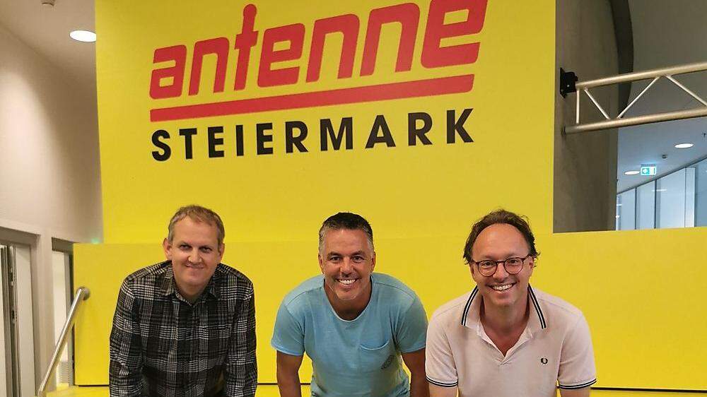 Michael Lorber (Kleine Zeitung), Markus Terrant (Antenne Steiermark), Martin Konrad (Sky, von links)