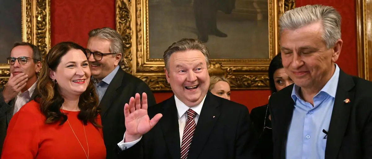 Wahlkampfmanagerin Barbara Novak, Bürgermeister Michael Ludwig und Klubchef Josef Taucher (alle SPÖ)