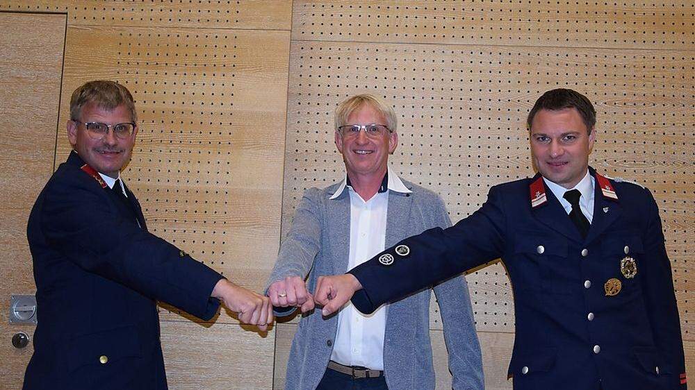 Von links: Hannes Kienberger, Bürgermeister Wolfgang Gallant und Mario Janko