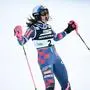 Winner Croatia's Zrinka Ljutic reacts after crossing the finish line of the second run of the Women's Slalom event as part of the FIS Alpine ski world Cup 2024-2025 in Kranjska Gora, Slovenia, on January 5, 2025. (Photo by Jure Makovec / AFP)