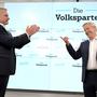 Erleichterung trotz eines massiven Minus: Kanzler Nehammer und ÖVP-Spitzenkandidat Lopatka