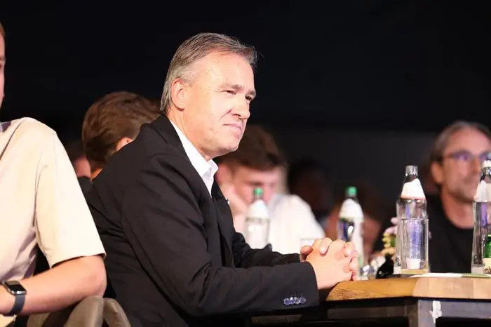 GRAZ,AUSTRIA,29.AUG.24 - SOCCER - UEFA Champions League, draw, SK Sturm Graz, media event. Image shows president Christian Jauk (Sturm).
Photo: GEPA pictures/ Chris Bauer