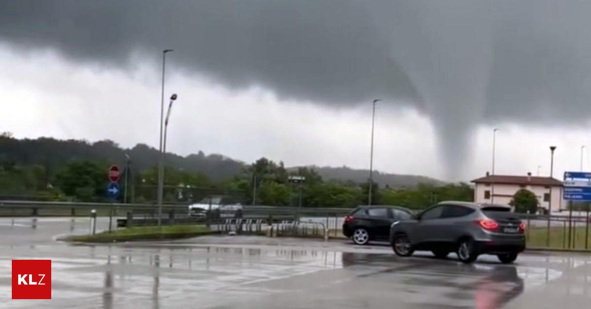 Tornado in Italien: Sturm deckte Schuldach ab