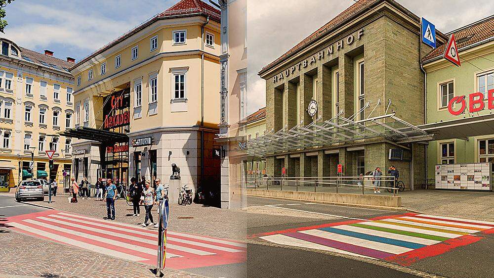 Wie bereits in Villach, wird nun auch in Klagenfurt ein Regenbogen-Zebrastreifen errichtet