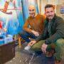 Der Grazer Künstler Tom Lohner mit Ski-Weltstar Marcel Hirscher