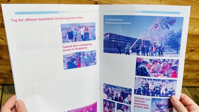 Bei mehreren Doppelseiten fehlen in der aktuellen Ausgabe der „Gemeindenachrichten“ von Feistritz ob Bleiburg die Texte zu den Berichten