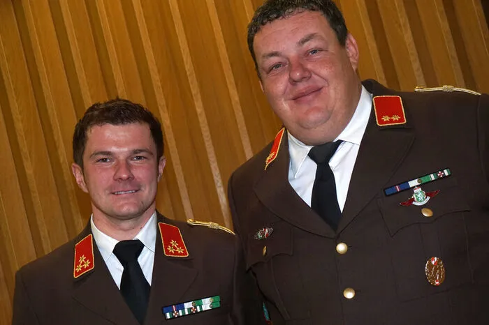 Kommandant Helmut Brandl und Stellvertreter Roland Bischof begrüßten die vielen Besucher.