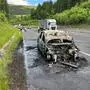 Das Auto der Sloweninnen brannte völlig aus