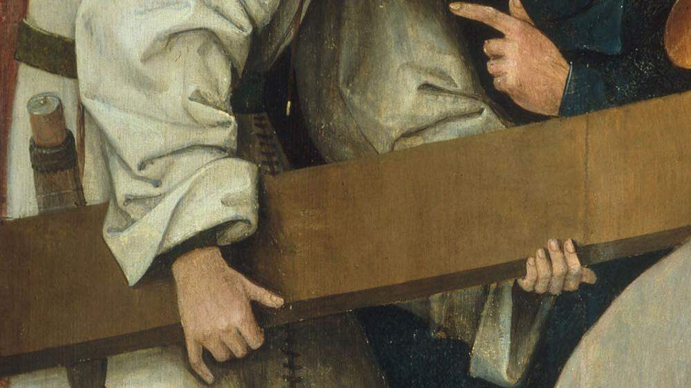 Ausschnitt aus dem Gemälde „Die Kreuztragung Christi“ des niederländischen Malers  Hieronymus Bosch (1450-1516)