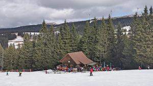 Das Weinebene-Stüberl, das vielen auch als „Wurzelhütte“ bekannt ist, befindet sich kurz vor dem Brandrücken-Doppellift mitten im Skigebiet