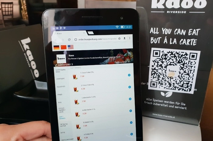 Vor allem aber ein neues Bestellservice: Der Gast kann vom Tisch aus per Handy oder Tablet bestellen.