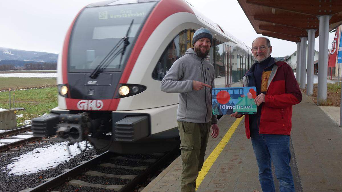 Michael Kaindl und Martin Scheid (von links) von den Grünen Söding-St. Johann