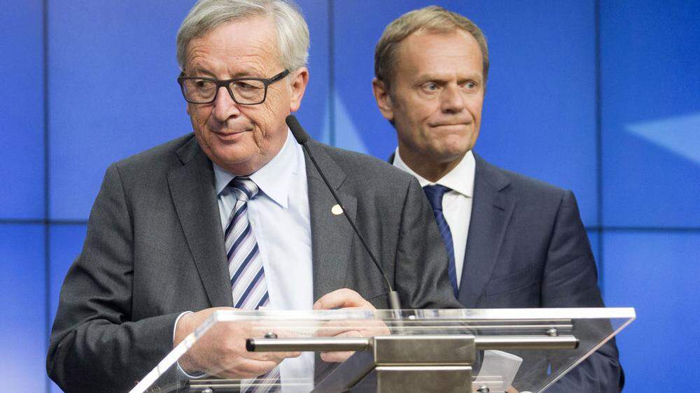 EU-Kommissionspräsident Jean-Claude Juncker und Ratspräsident Donald Tusk 