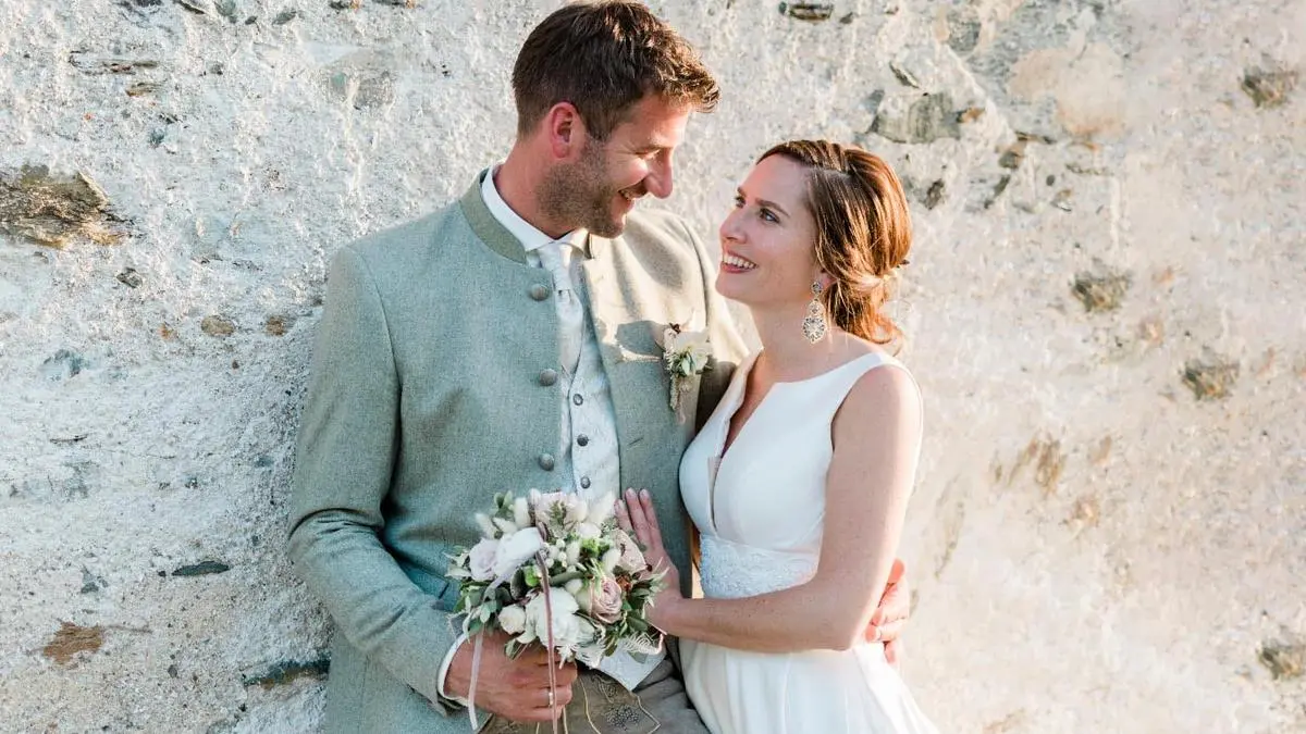Klaus Sacherer und Andrea Feichtinger-Sacherer gaben sich auf Burg Taggenbrunn das Jawort