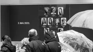 One year since the horrific mass murder in the Vladislav Ribnikar Elementary School is being marked in Belgrade The parents of the children who died exactly one year ago in a shooting at OS Vladislav Ribnikar in Belgrade arrived this morning in front of the school. There they laid flowers and lit candles in memory of the murdered children and the school guard. At 8:41 a.m. sirens sounded in front of the school. At the same time, the media in Serbia stopped the program and observed a minute s silence in honor of those killed. The parents then went to Tasmajdanski Park, the place where the children grew up and played. A video wall was installed there, showing photographs of the victims, in Belgrade, Sebia, on May 03, 2024. BornaxJaksic/PIXSELL