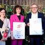 Sylvia Loidolt, Erlebnisregion Graz, mit Aleksandra Piecak-Maitz und Franz Maitz, die mit ihrer Kaffeerösterei als „Köpfe des Jahres“ ausgezeichnet wurden.