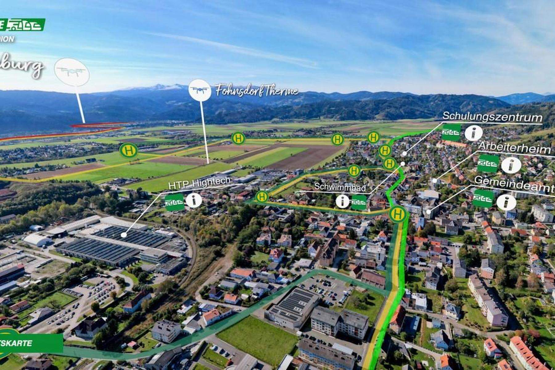 Pilotprojekt im Aichfeld: Drohnenbilder klären Fahrgäste über Öffi-Verbindungen auf