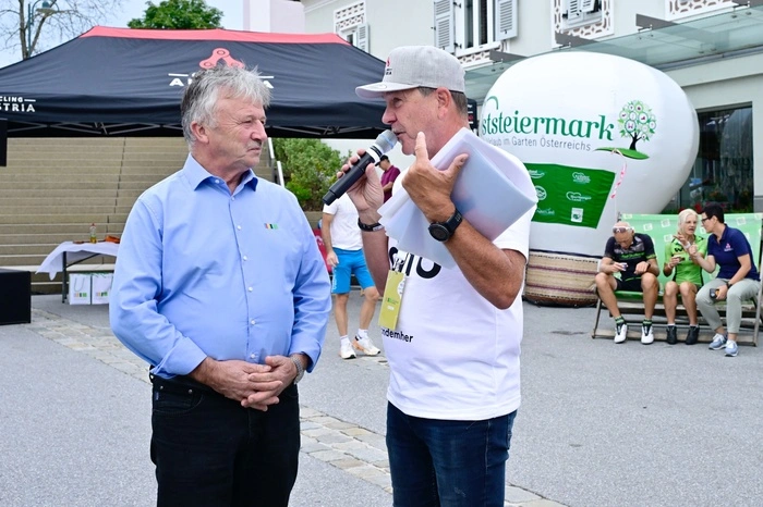 Landtagabgeordneter Hubert Lang beim Start
