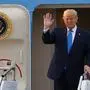 US President Donald Trump arrives at Osan Air Base in Pyeongtaek on June 29, 2019. - US President Donald Trump landed in South Korea on June 29 after inviting Kim Jong Un, the leader of nuclear-armed North Korea, to an impromptu meeting in the Demilitarized Zone that divides the peninsula. (Photo by KIM HONG-JI / POOL / AFP)