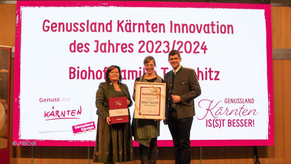 Für den Mut zur Innovation und Erhalt der Tradition wurde der Familienbetrieb Tauschitz nun mit der Auszeichnung &quot;Genussland Kärnten Innovation 2023/24&quot; belohnt.