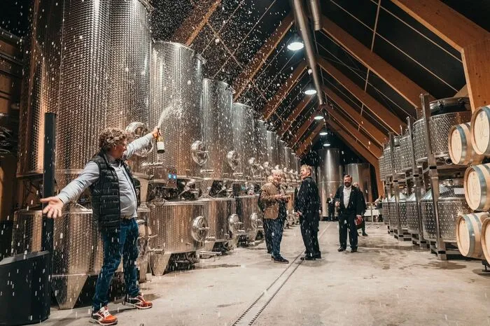 ... des neuen Weinkellers vom Weingut Kullabergs Vingård in Schweden