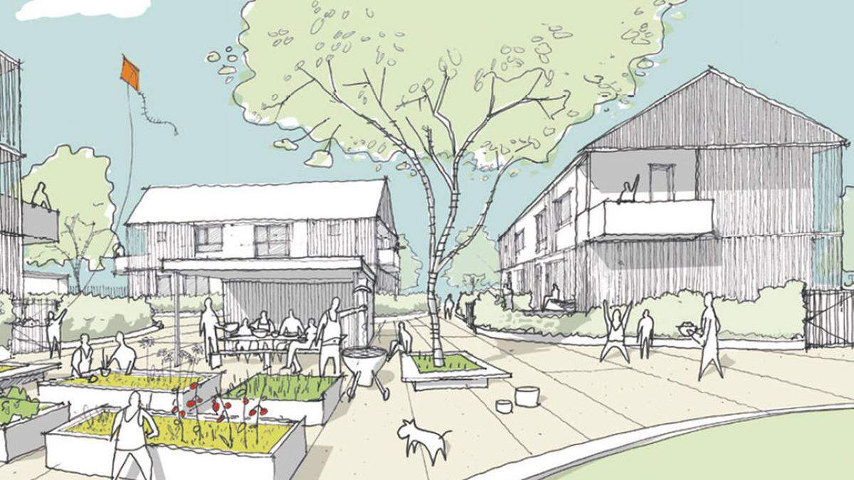 So soll die Grünanger-Siedlung aussehen, für 2022 ist bereits die Fertigstellung geplant
