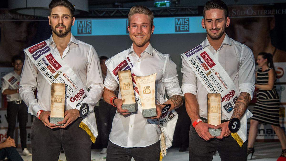 Mister Burgenland 2016 Sinan Munar, Mister Steiermark und Mister Süd Österreich 2016 Mario Stückler und Mister Kärnten Nico Ressmann