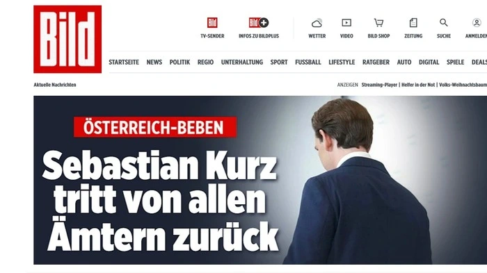 Die Bild-Zeitung war eine der ersten, die den Schritt von Kurz vermeldete.