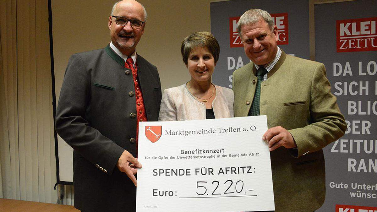 Treffens Bürgermeister Klaus Glanznig, Chefredakteurin Antonia Gössinger und Max Linder, Bürgermeister von Afritz