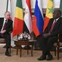 Der russische Präsident Wladimir Putin mit seinem südafrikanischem Amtskollegen Cyril Ramaphosa