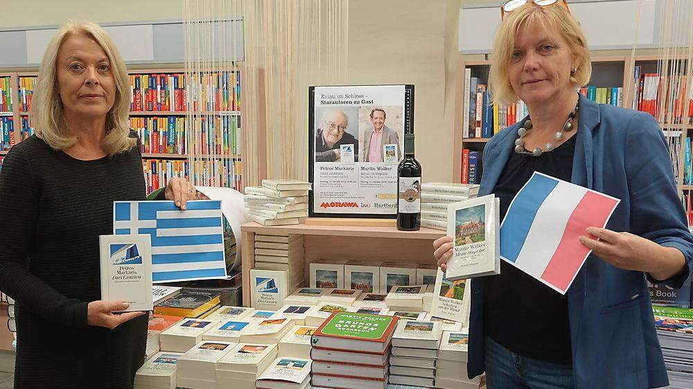 Rita Schreiner von der Bücherei und Gerlinde Wiesenhofer von der Buchhandlung Morawa