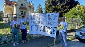 Protest gegen Bauprojekt in der Gartenstadt im Grazer Bezirk St. Peter