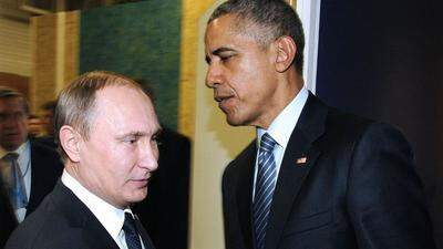 Putin bei einem kurzen Treffen mit Obama 