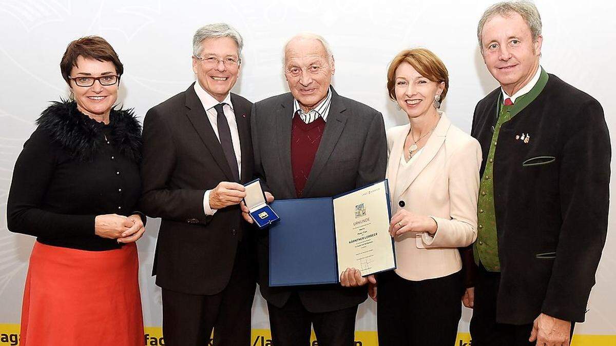 Beate Prettner, Peter Kaiser, Peter Fian, Gaby Schaunig und Ferdinand Hueter