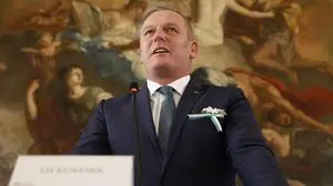 ABD0049_20241218 - GRAZ - ÖSTERREICH: Landeshauptmann Mario Kunasek (FPÖ) anl. der konstituierenden Sitzung des Landtags Steiermark am Mittwoch, 18. Dezember 2024, in Graz. - FOTO: APA/ERWIN SCHERIAU