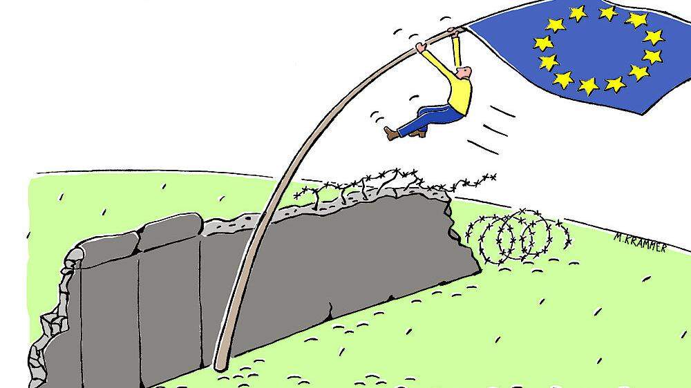 Cartoon von Margit Krammer zum Thema Europäische Union